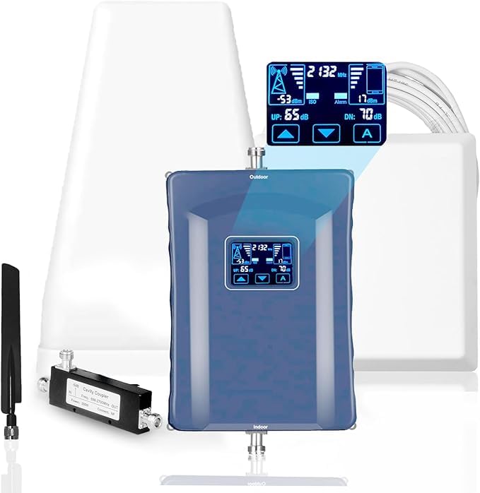 Cell Phone Signal Booster Up to 8000 Sq.Ft 5G 4G LTE Blue Y1277