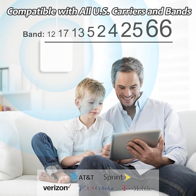 Cell Phone Signal Booster Up to 8000 Sq.Ft 5G 4G LTE Blue Y1277