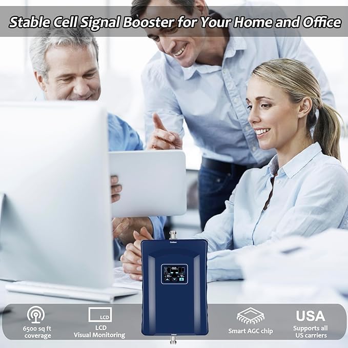 Cell Phone Signal Booster Up to 8000 Sq.Ft 5G 4G LTE Blue Y1277