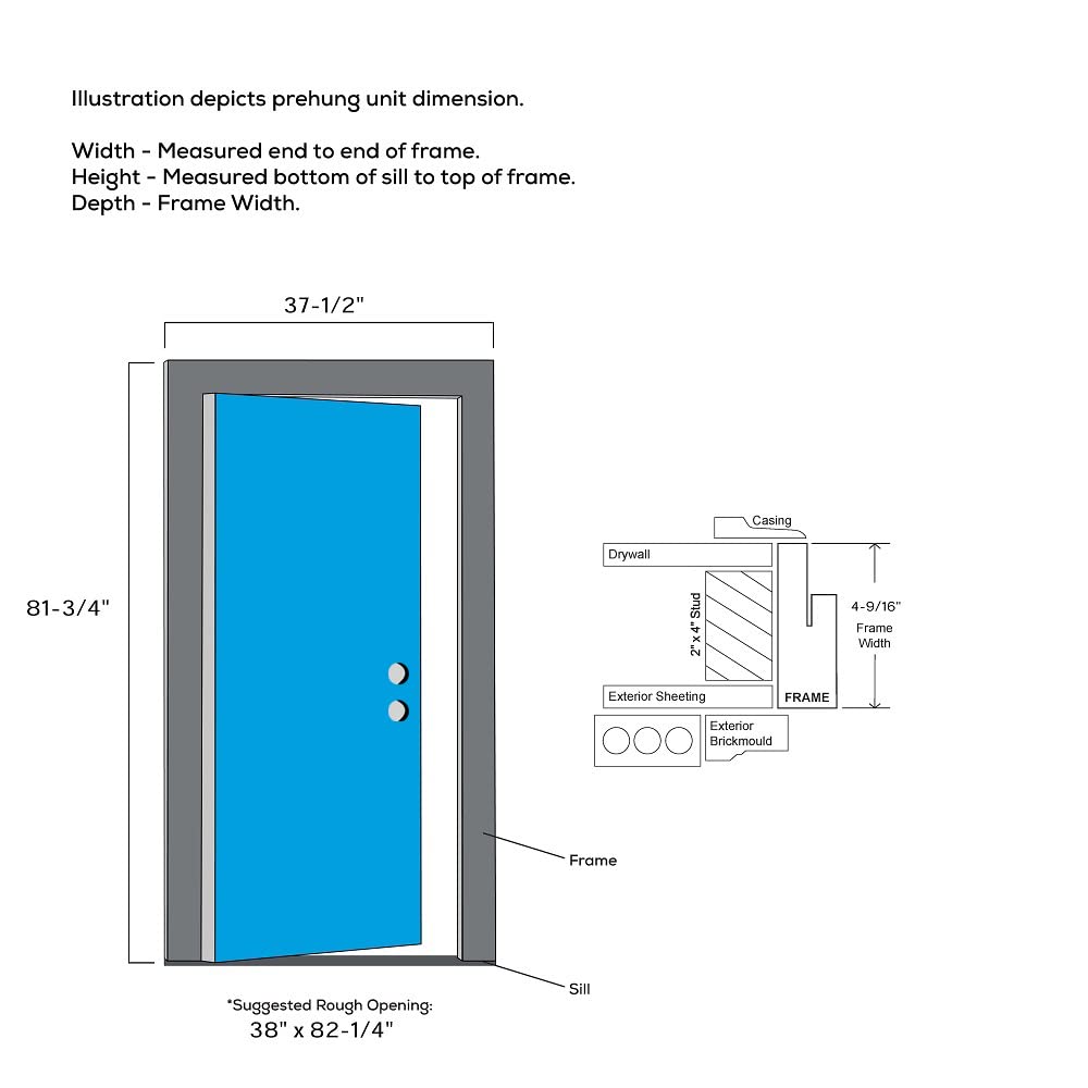 Fiberglass Smooth Primed Left Hand In-Swing Prehung Front Door Full Lite 36" x 80" A6827