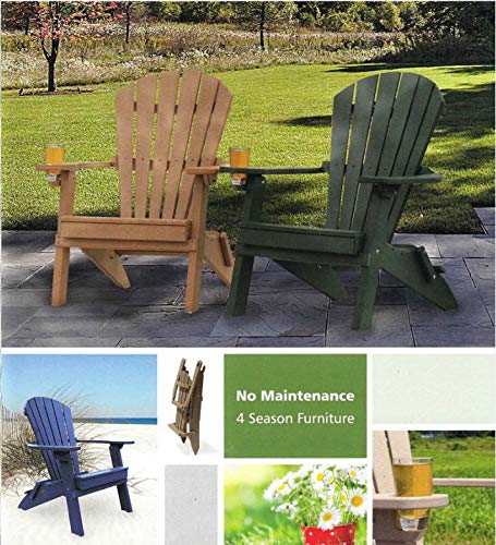 4 Season Cedar Foldable Adirondack Chair with Cup Holder C308740