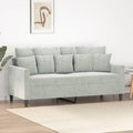 Light Grey Velvet 2-Seater Sofa with Metal Frame R105
