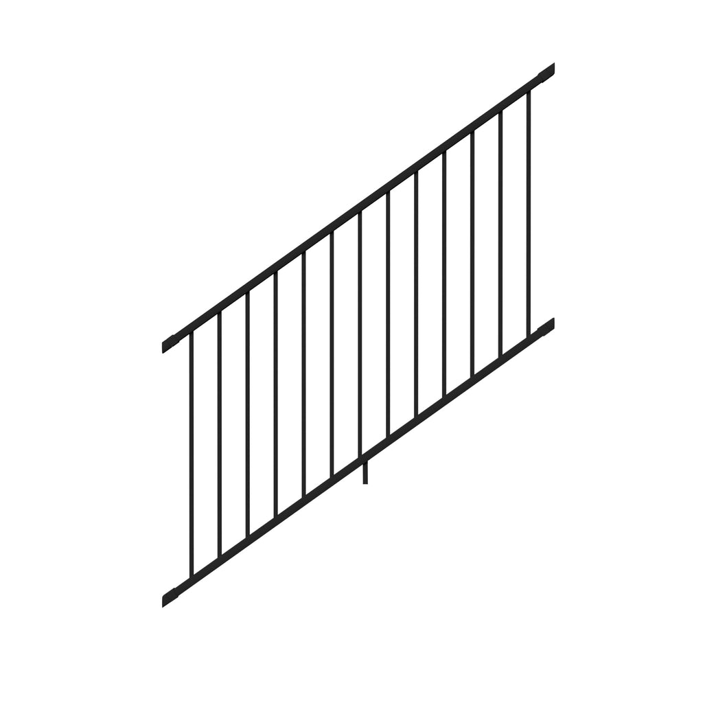 6 ft. x 42 in. Textured Black Aluminum Stair Rail Kit T84211