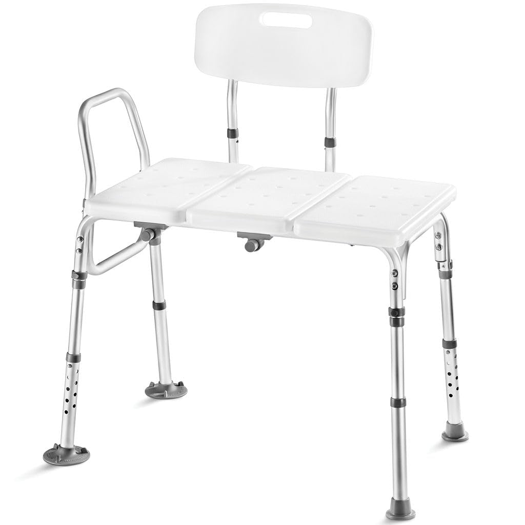 Adjustable Height White Plastic Transfer Bench T736
