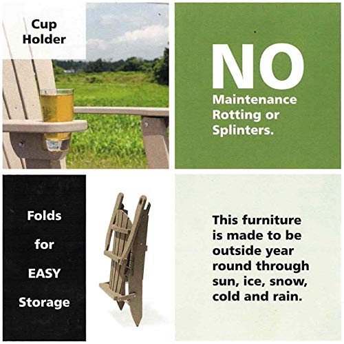 4 Season Cedar Foldable Adirondack Chair with Cup Holder C308740
