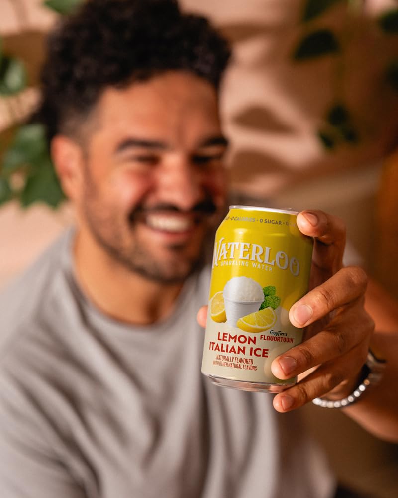 Lemon Italian Ice Sparkling Water 12 Fl Oz Cans Pack of 12 J818