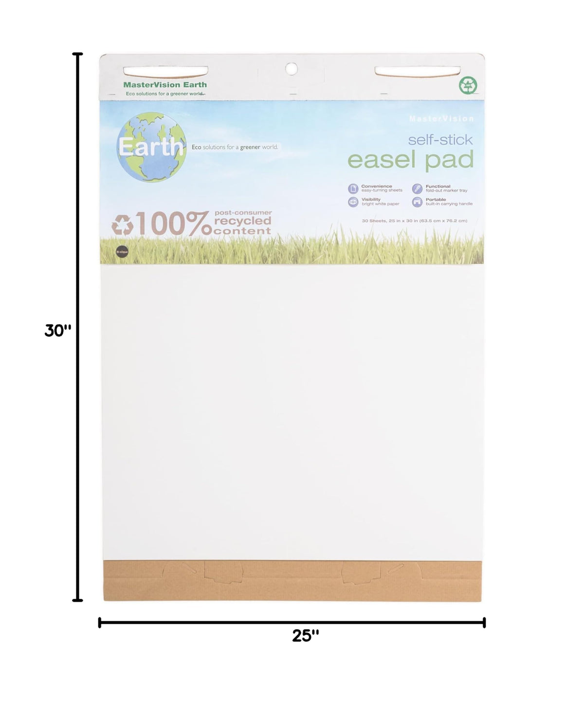 Self-Stick Easel Pad 30" x 25" 2 Pack White R5258