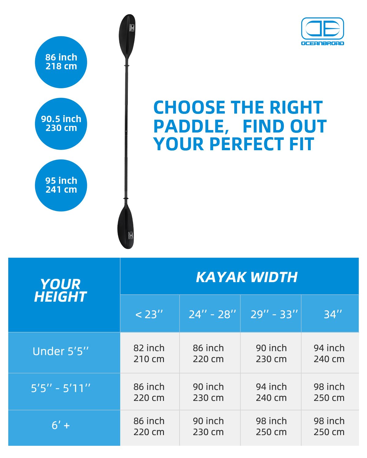 Kayak Paddle with Paddle Leash R176