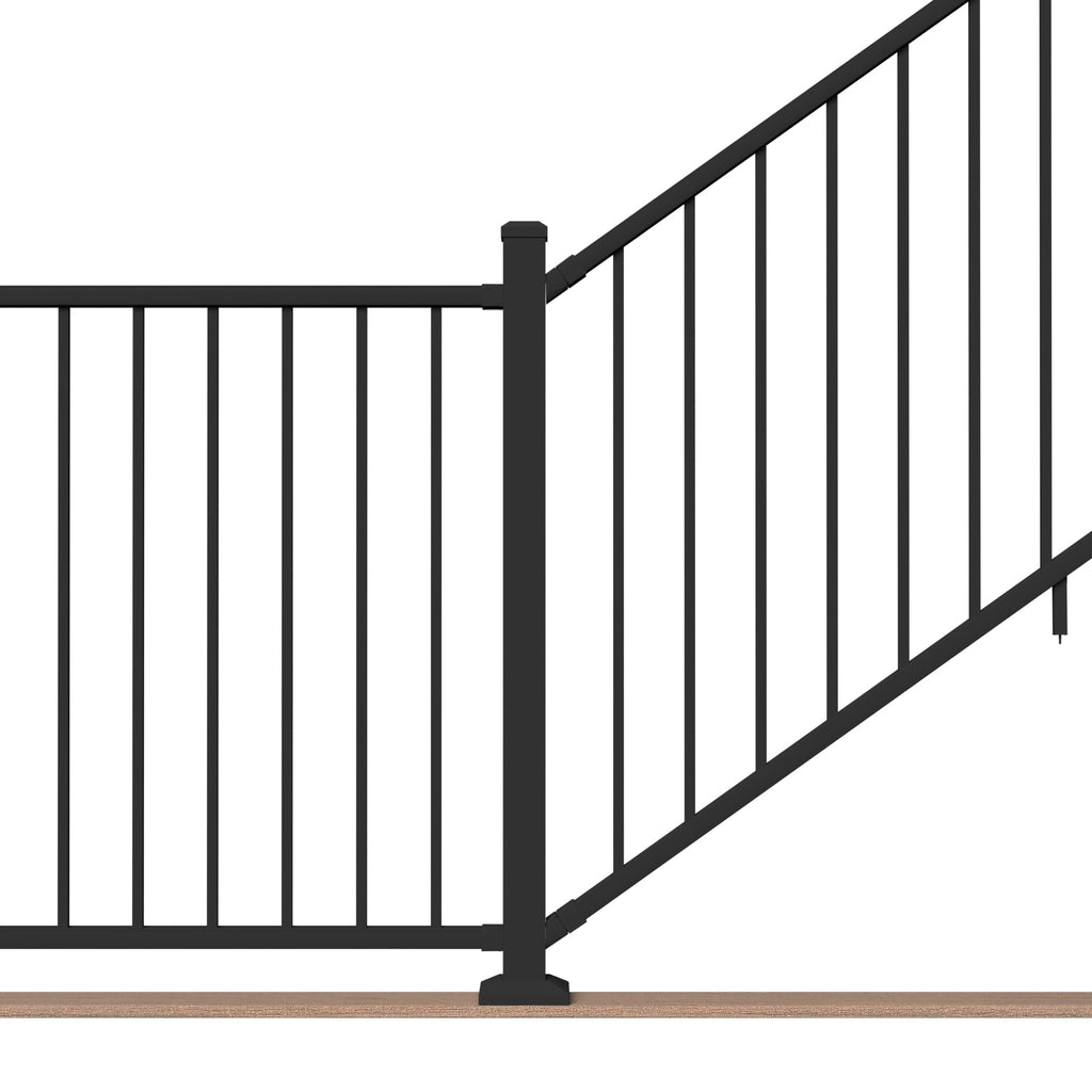 6 ft. x 42 in. Textured Black Aluminum Stair Rail Kit T84211