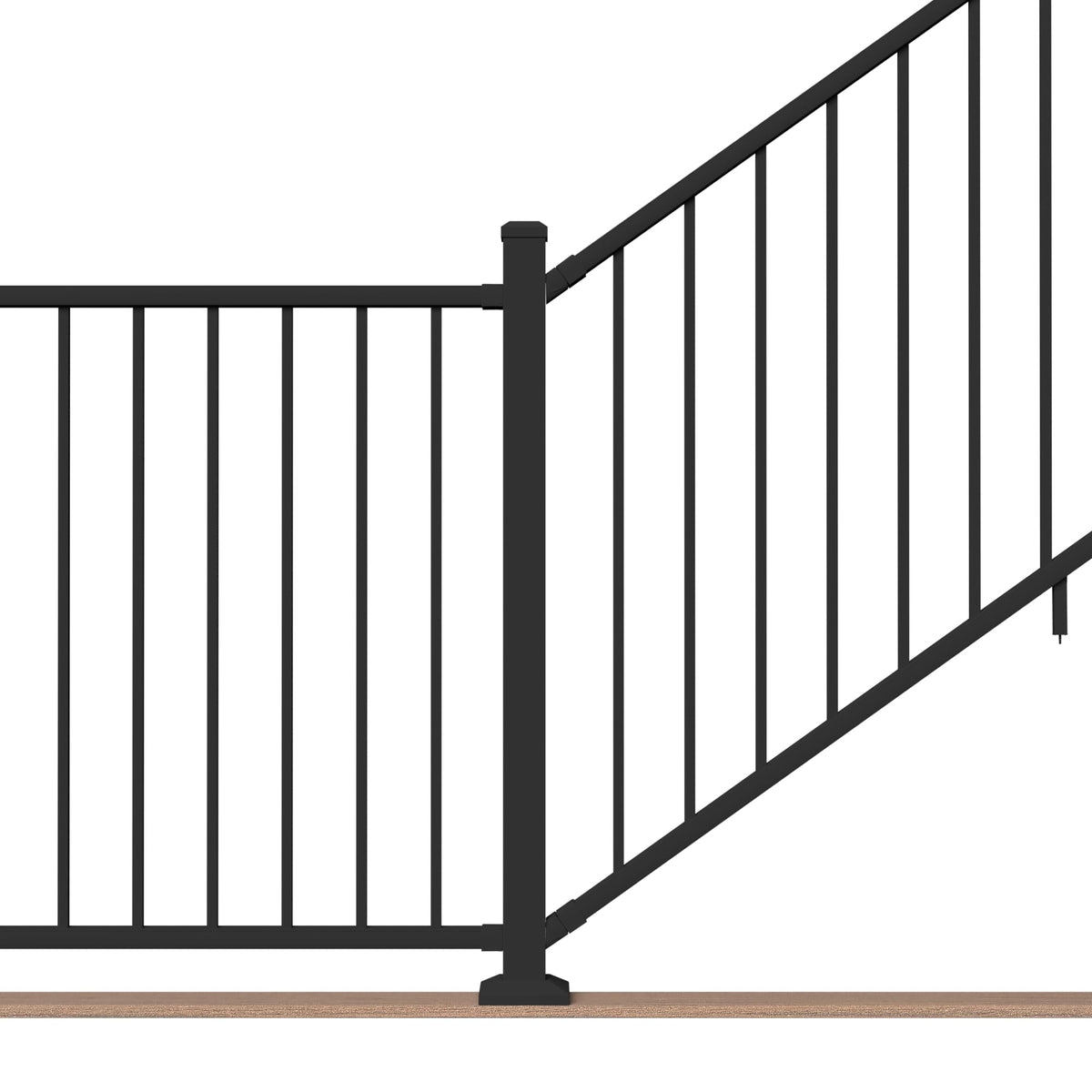 6 ft. x 42 in. Textured Black Aluminum Stair Rail Kit T84211