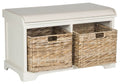 Wood Storage Bench D395206