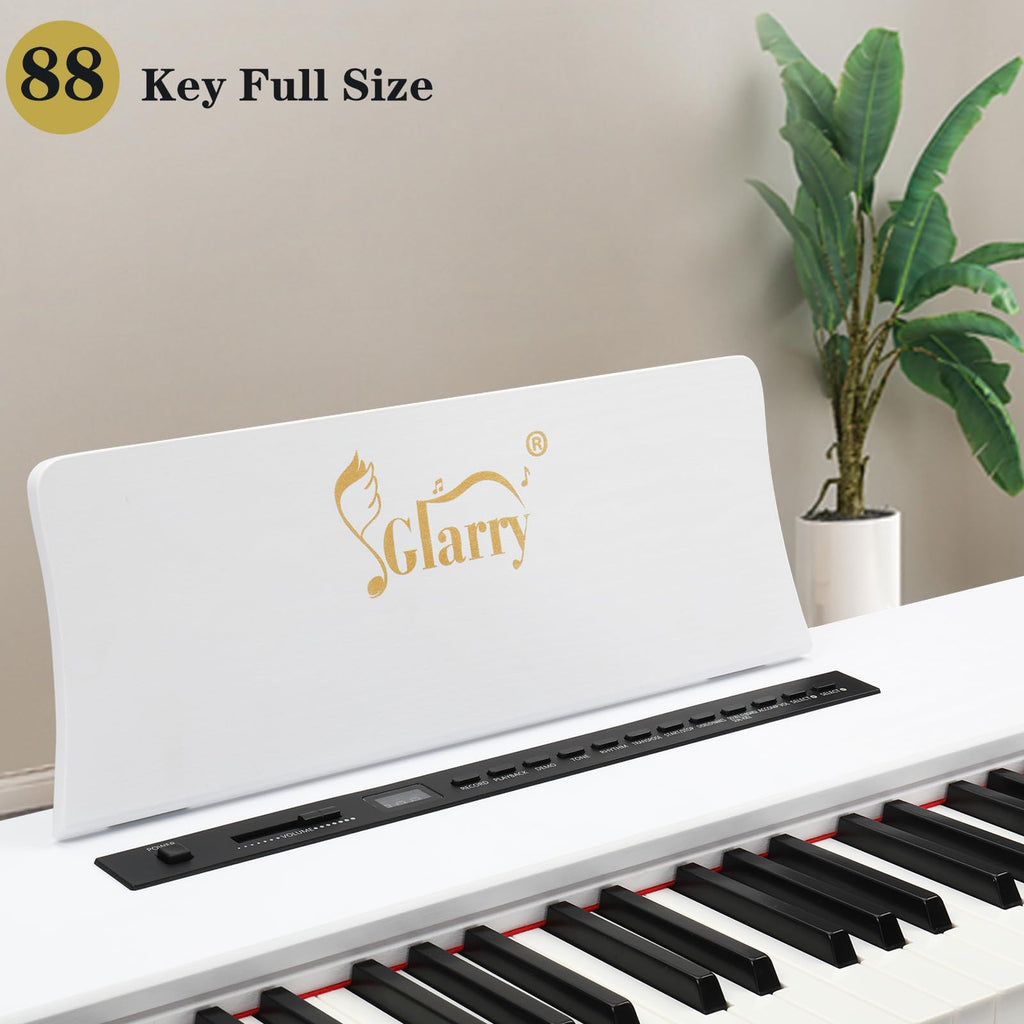 88-Key Digital Piano Full Weighted Hammer Action Triple Pedals White M236