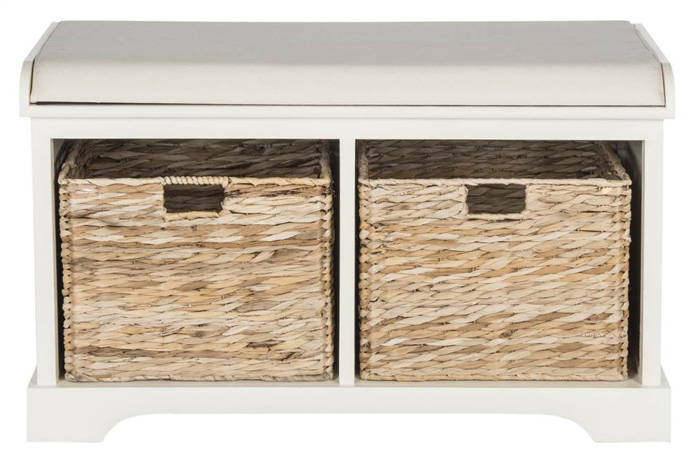 Wood Storage Bench D395206