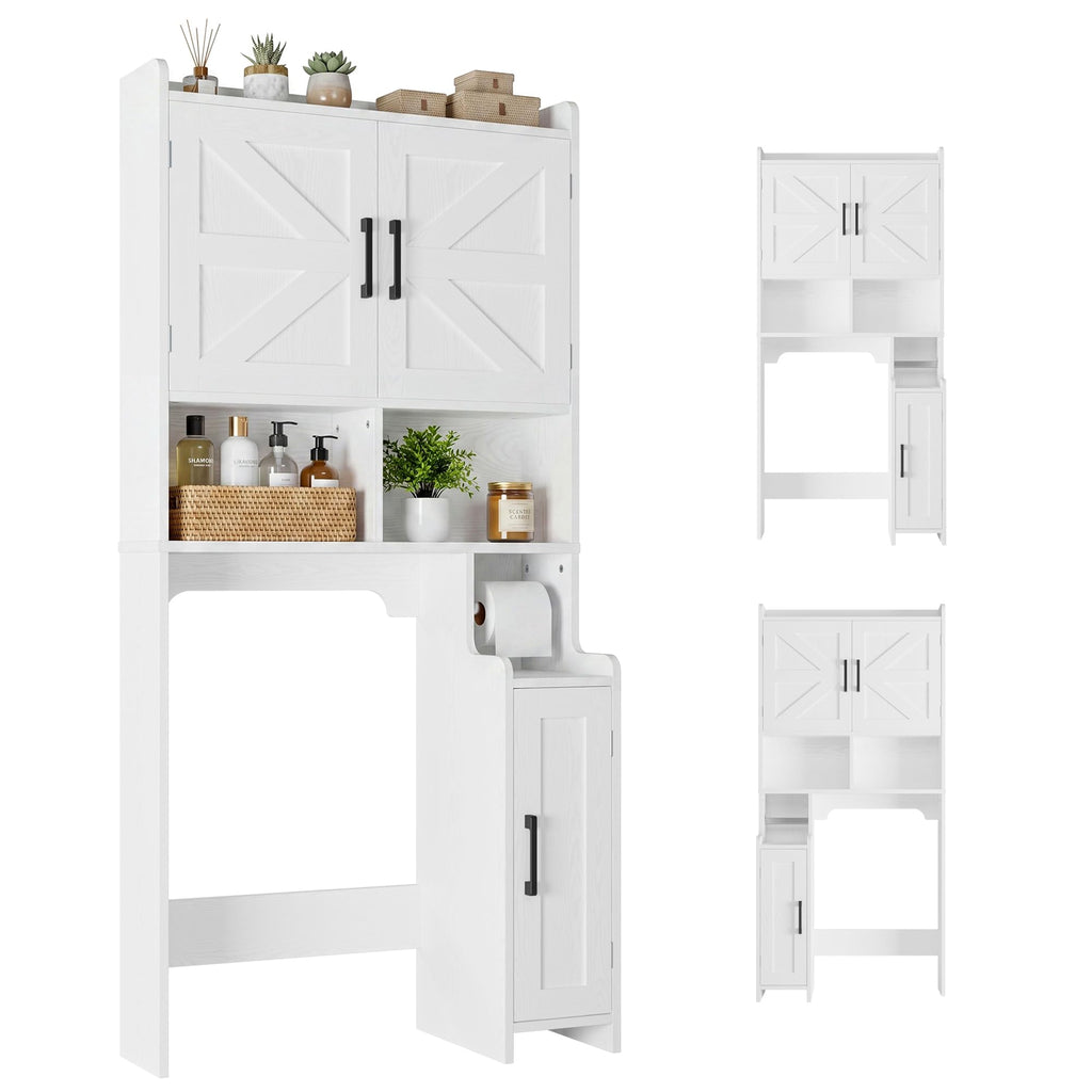 White Over The Toilet Storage Cabinet with Adjustable Shelves Z54754