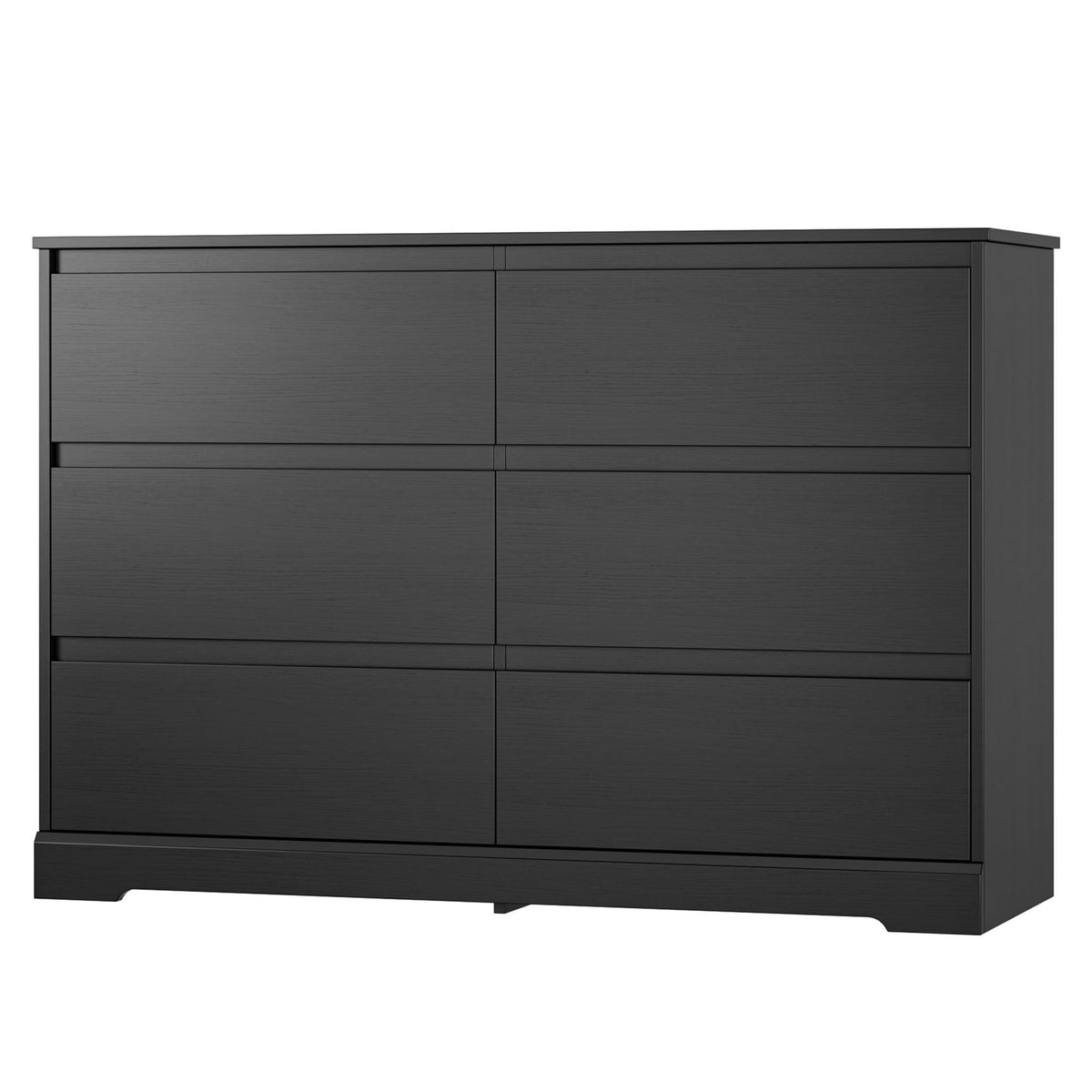Black 6 Drawer Double Dresser Q958