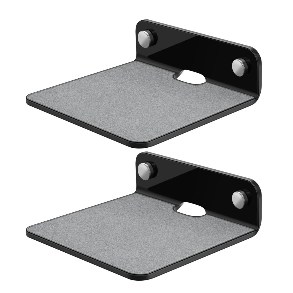 Black Acrylic 9 Inch 2 Pack Floating Speaker Shelf Wall Mount E7010