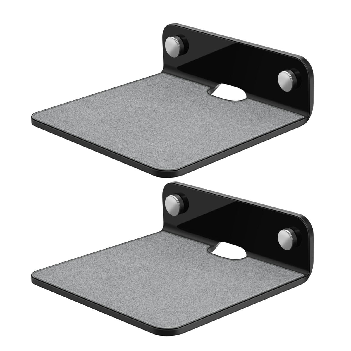 Black Acrylic 9 Inch 2 Pack Floating Speaker Shelf Wall Mount E7010