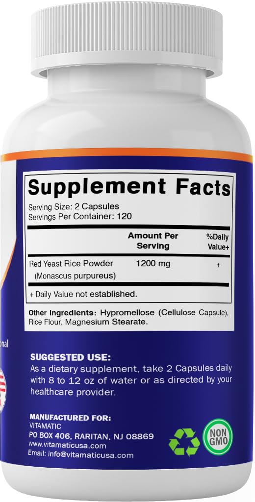 Red Yeast Rice 1200 mg 240 Veg Capsules S78347