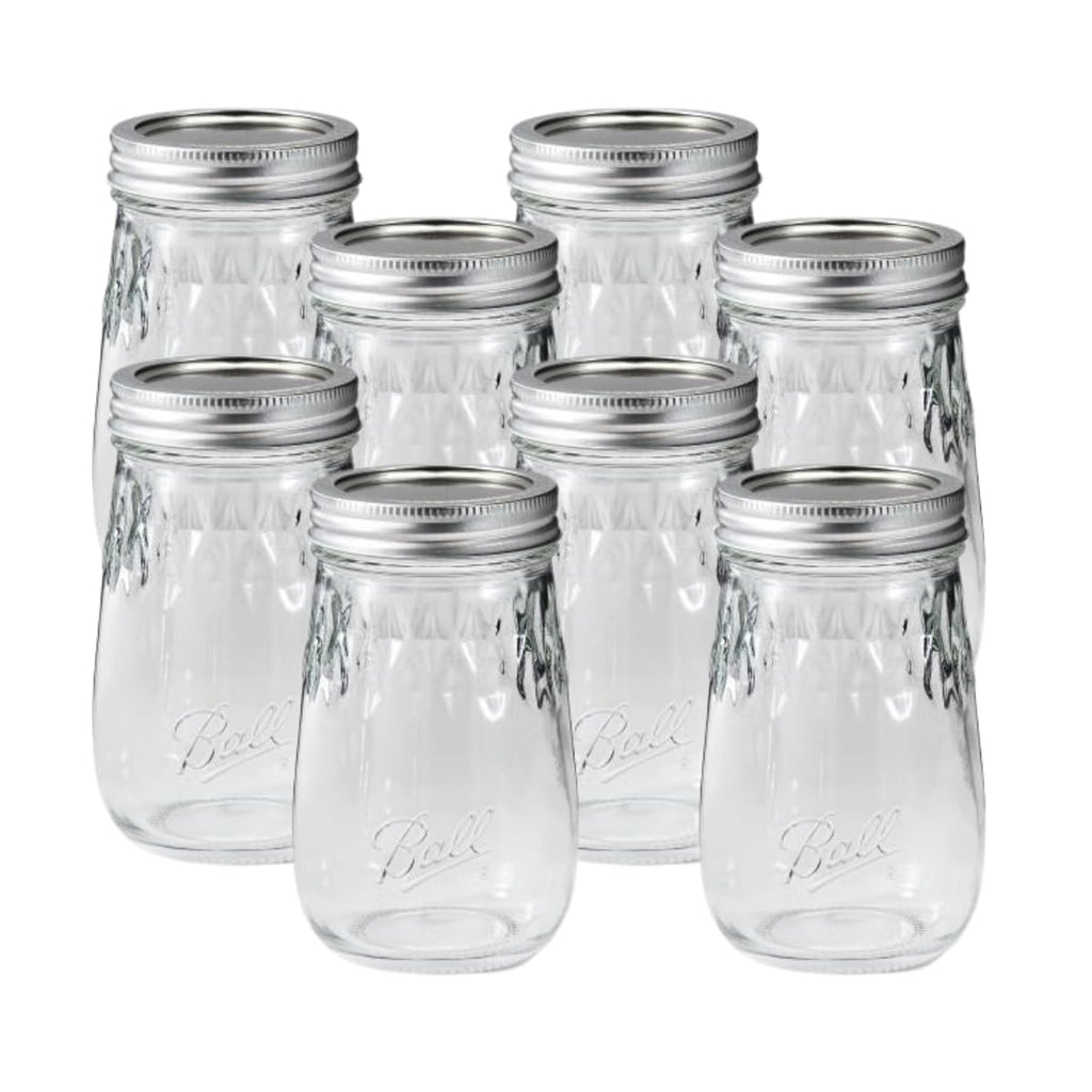 Glass Mason Jar Regular Mouth Pint Size 16 OZ Pack of 8 Y40366