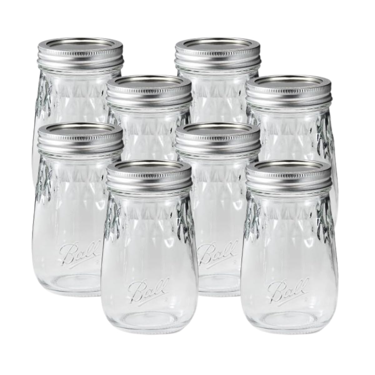 Glass Mason Jar Regular Mouth Pint Size 16 OZ Pack of 8 Y40366
