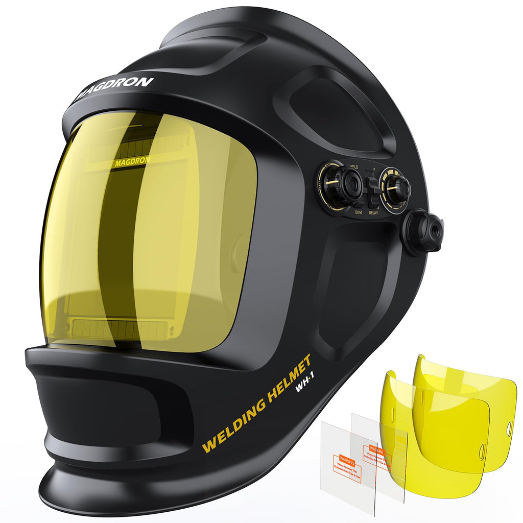 Auto Darkening Welding Helmet Large View True Color 4 Arc Sensor Solar/Battery Powered Q5166