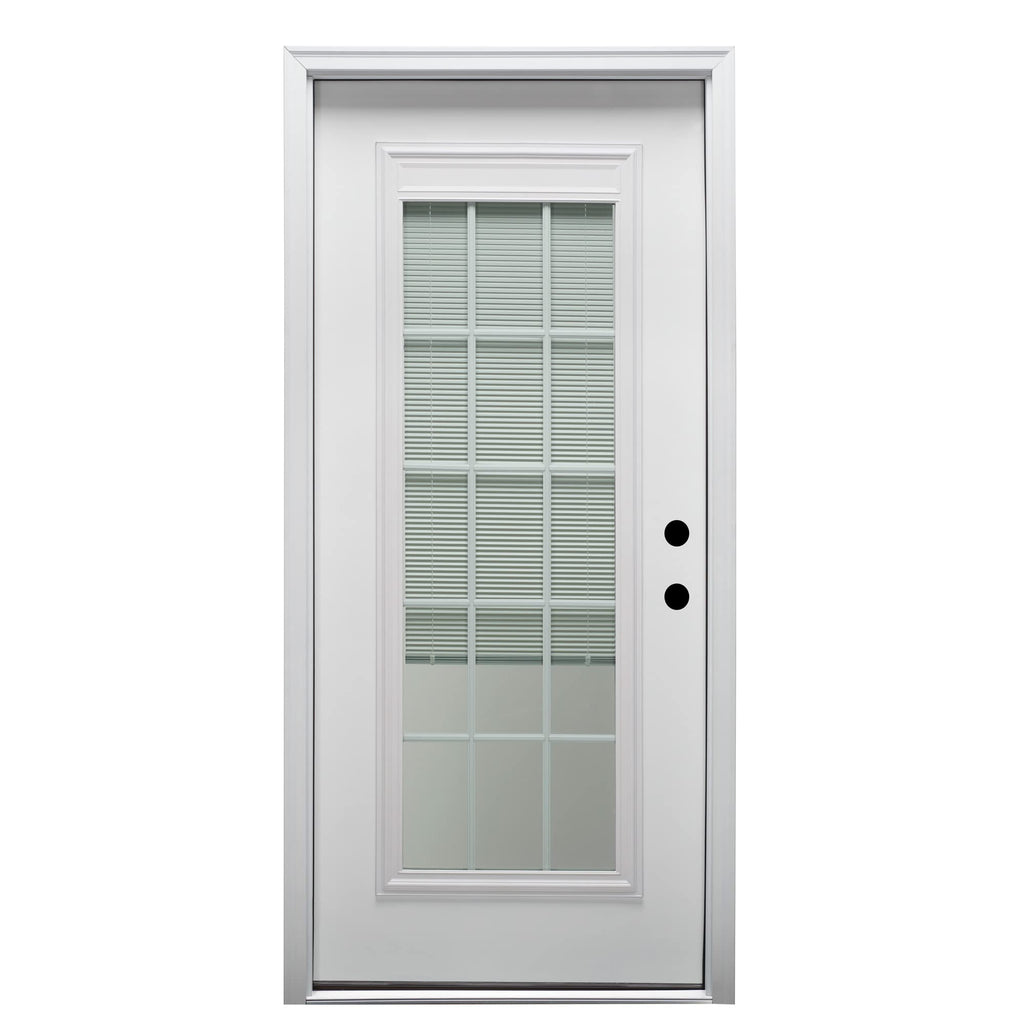 Fiberglass Smooth Primed Left Hand In-Swing Prehung Front Door Full Lite 36" x 80" A6827