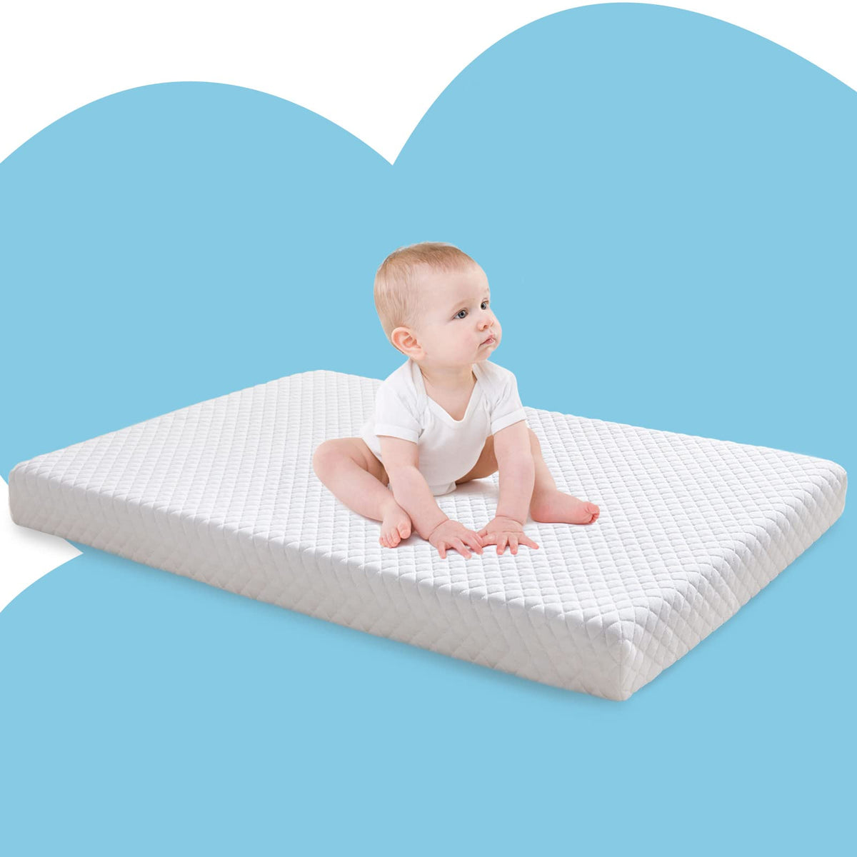 3" Waterproof Memory Foam Pack and Play Mattress White W46172
