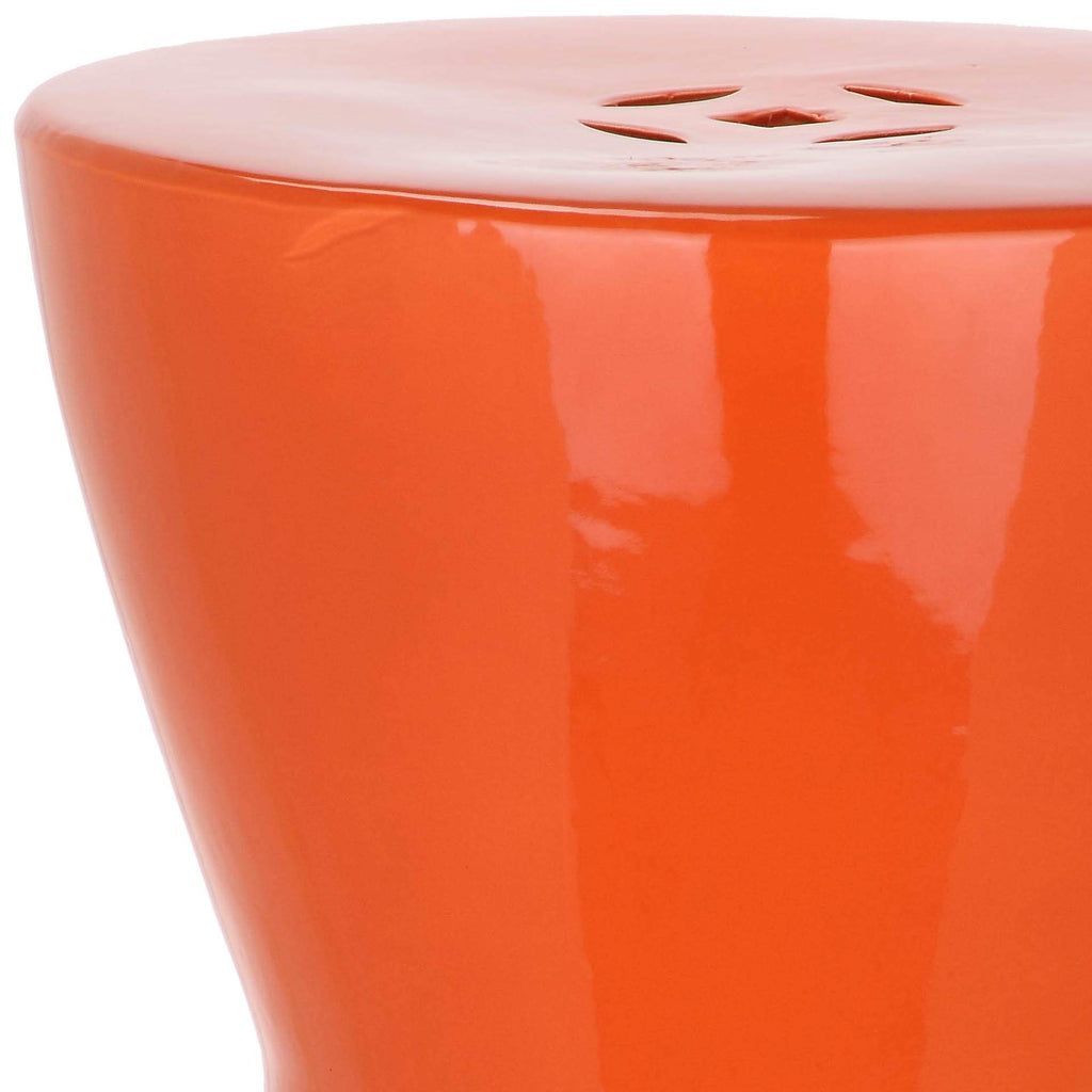 Orange Ceramic Garden Stool G210560