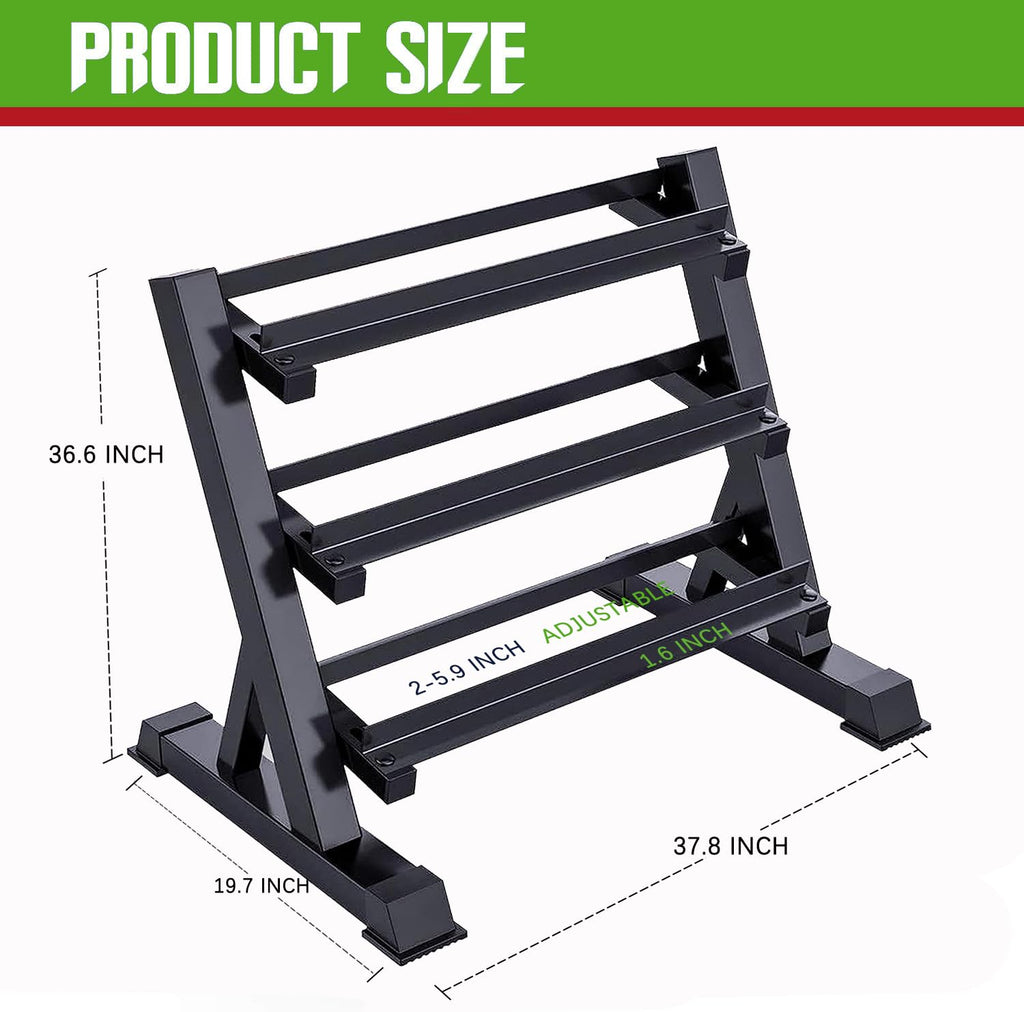Rubber Hex Dumbbells with Rack N51195