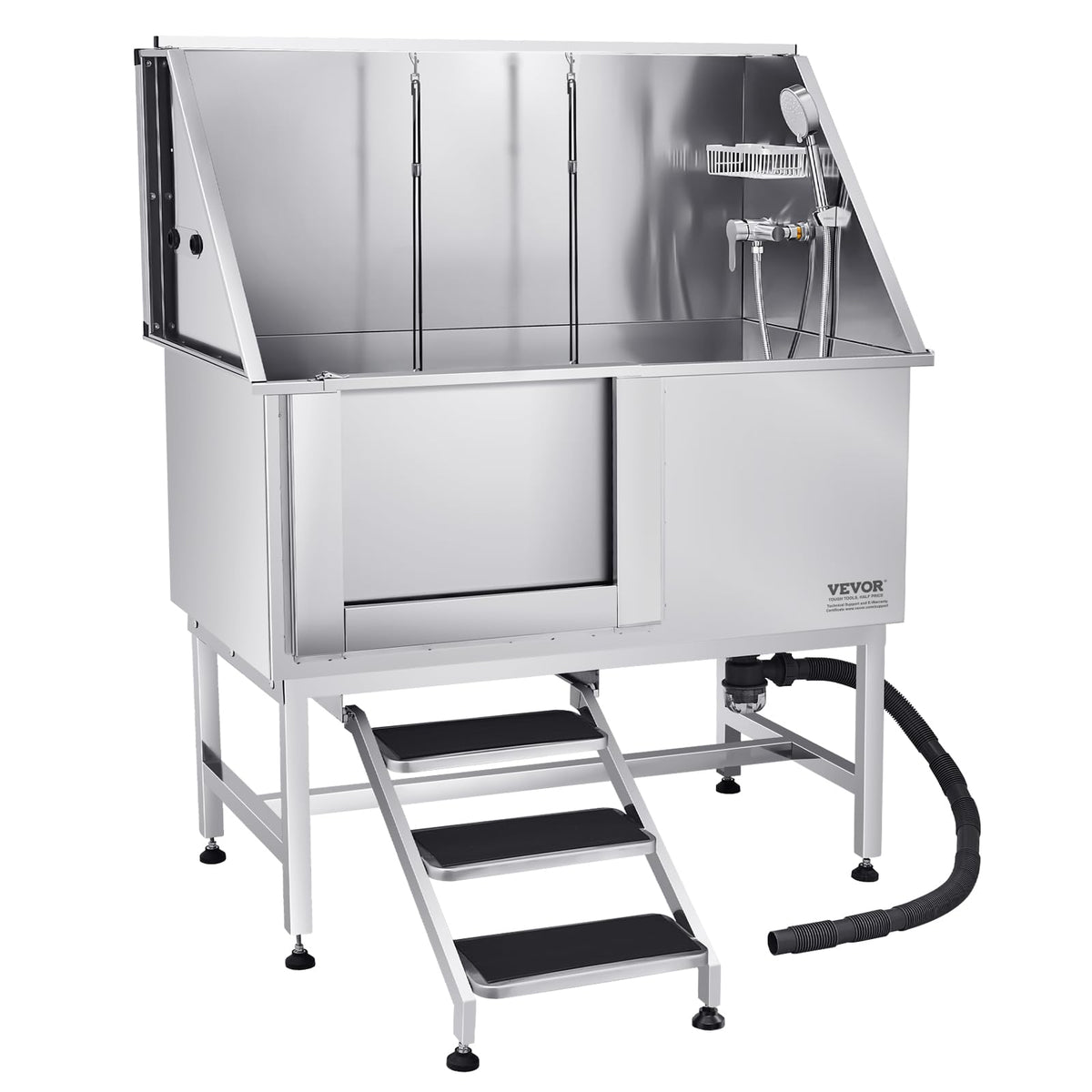 Stainless Steel 50 inch Pet Grooming Tub with Stairs P330354