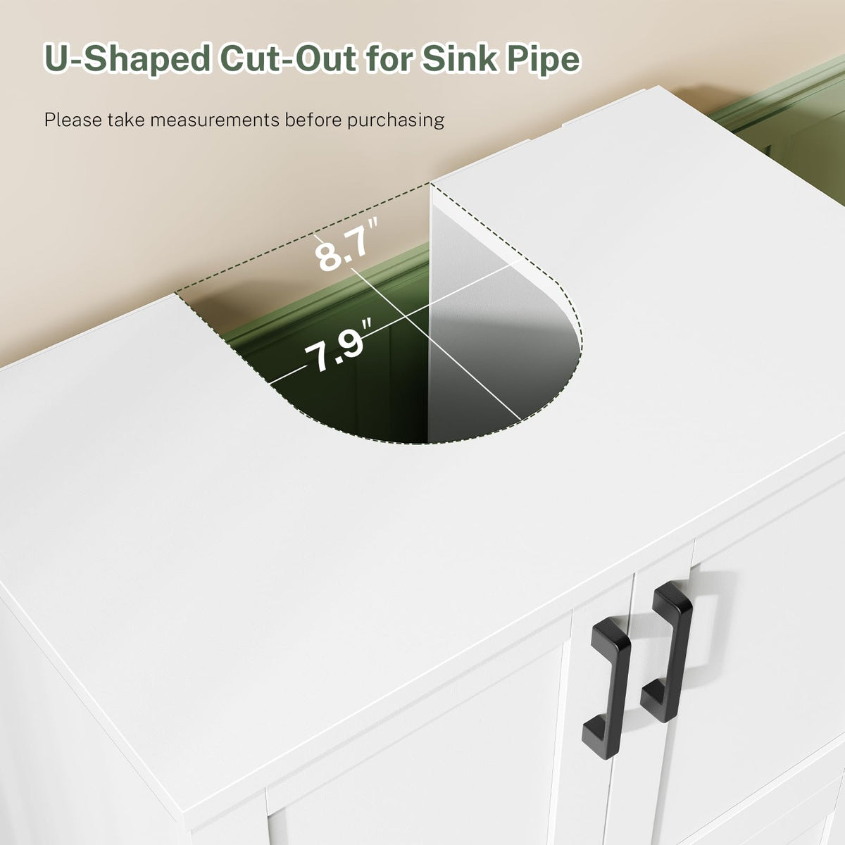 24" Pedestal Sink Storage Cabinet with 2 Doors & 1 Drawer Q714