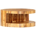 25.6"x11.8" Solid Sheesham Wood Round Coffee Table N340797