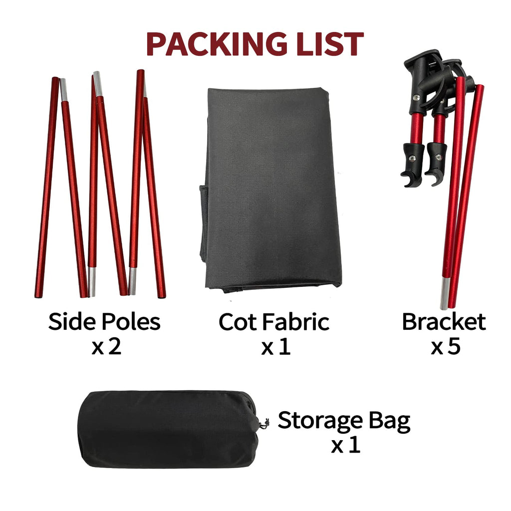 Portable Camping Cot Sleeping Cot Ultralight Backpacking Cot Bed Black R335945