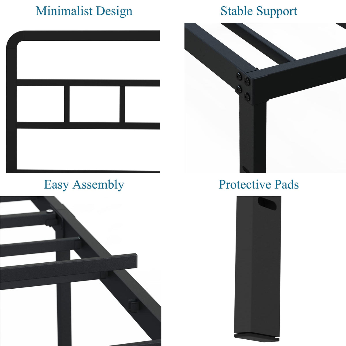 18 Inch Metal Queen Bed Frame with Headboard F96767