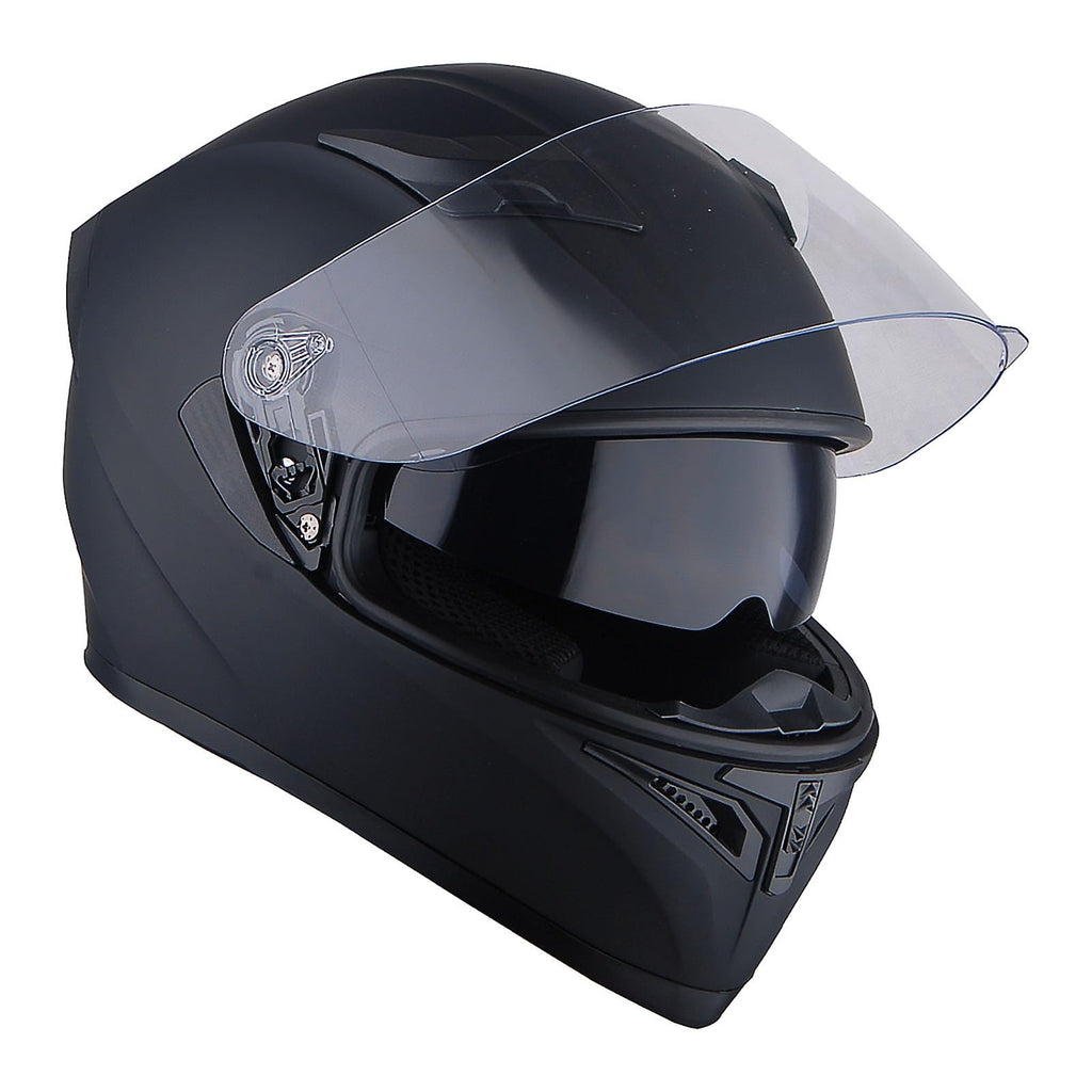 Full Face Motorcycle Helmet with LED Tail Light Matt Black K24635
