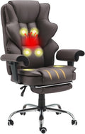 Brown Heated Massage Office Chair with Foot Rest B12071