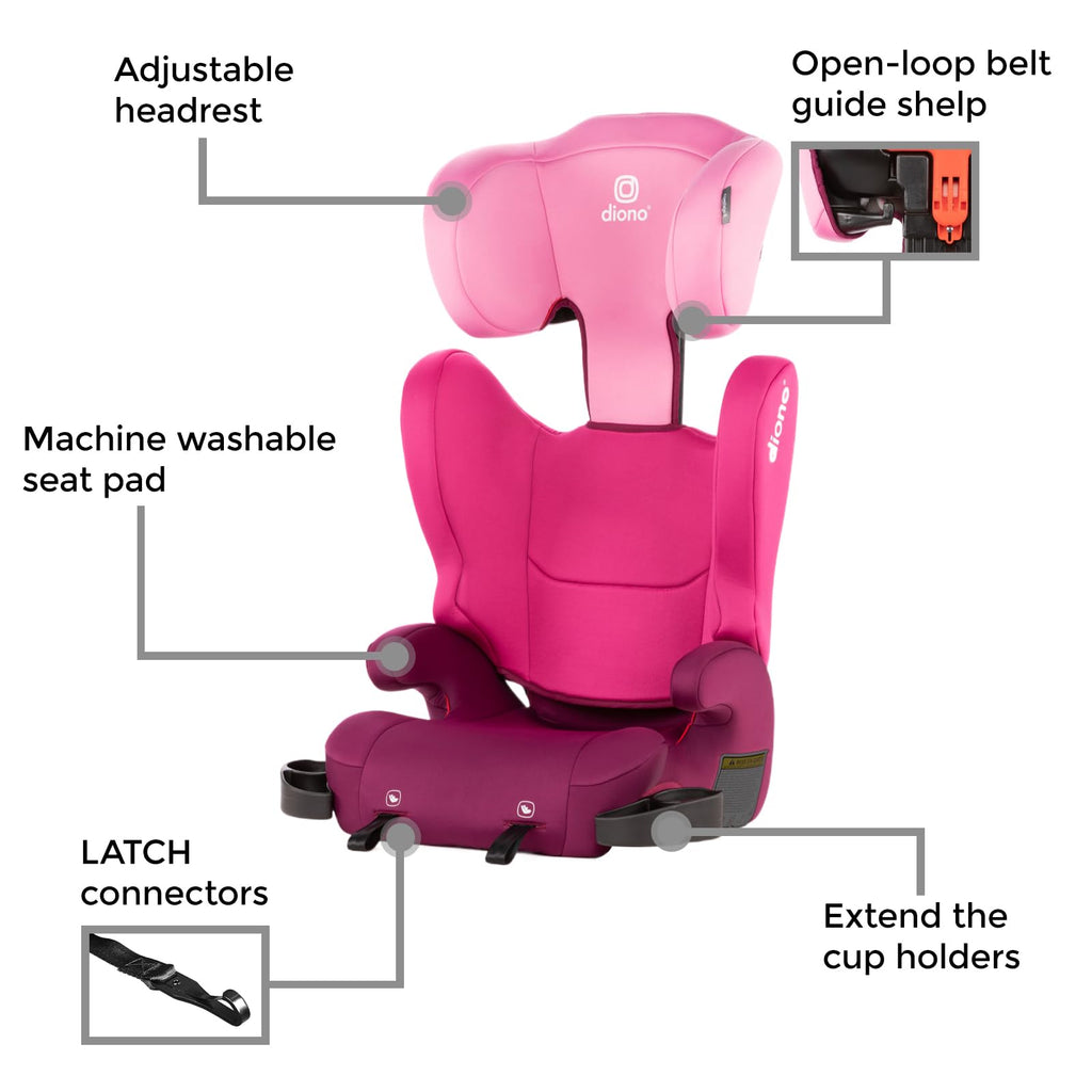 2-in-1 Belt Positioning Booster Seat, Pink N2995
