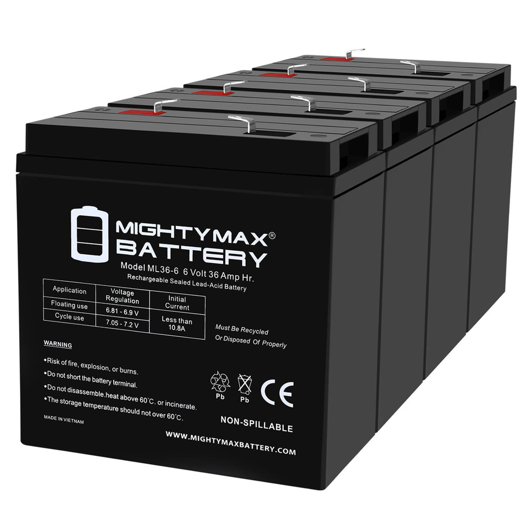 6V 36Ah AGM F2 Terminal Battery 4 Pack S5500
