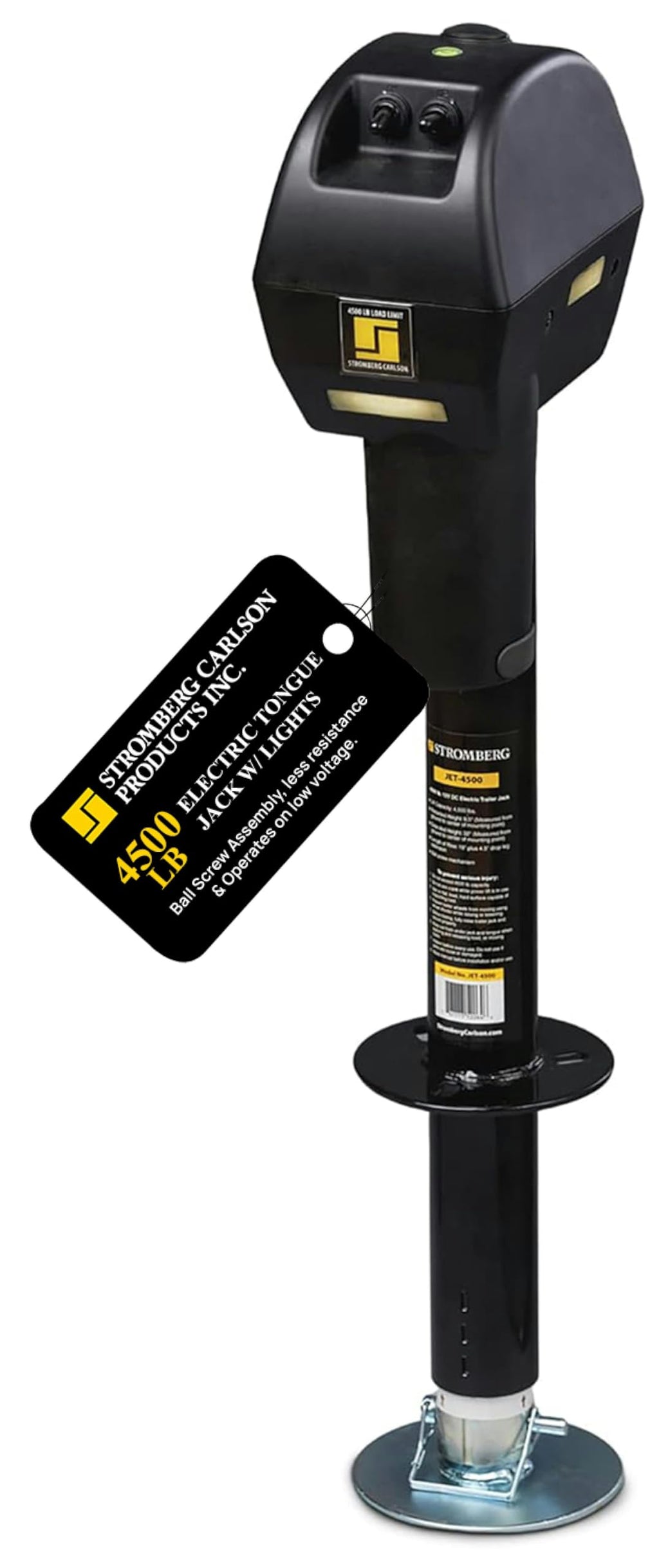 Electric Tongue Jack with Ball Screw Mechanism, 18" Travel & 4.5" Drop Down Leg, 4500 lb S6244