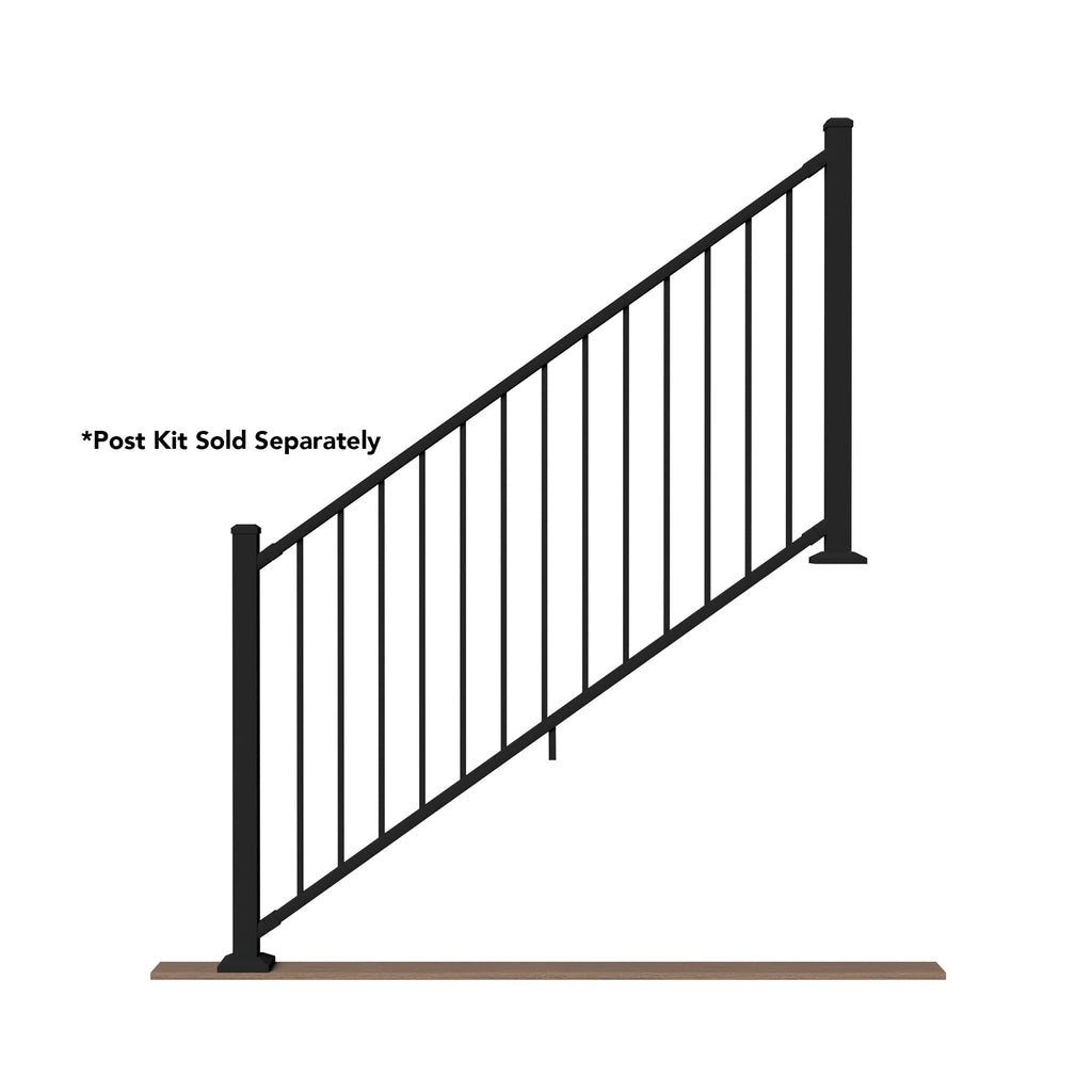 6 ft. x 42 in. Textured Black Aluminum Stair Rail Kit T84211
