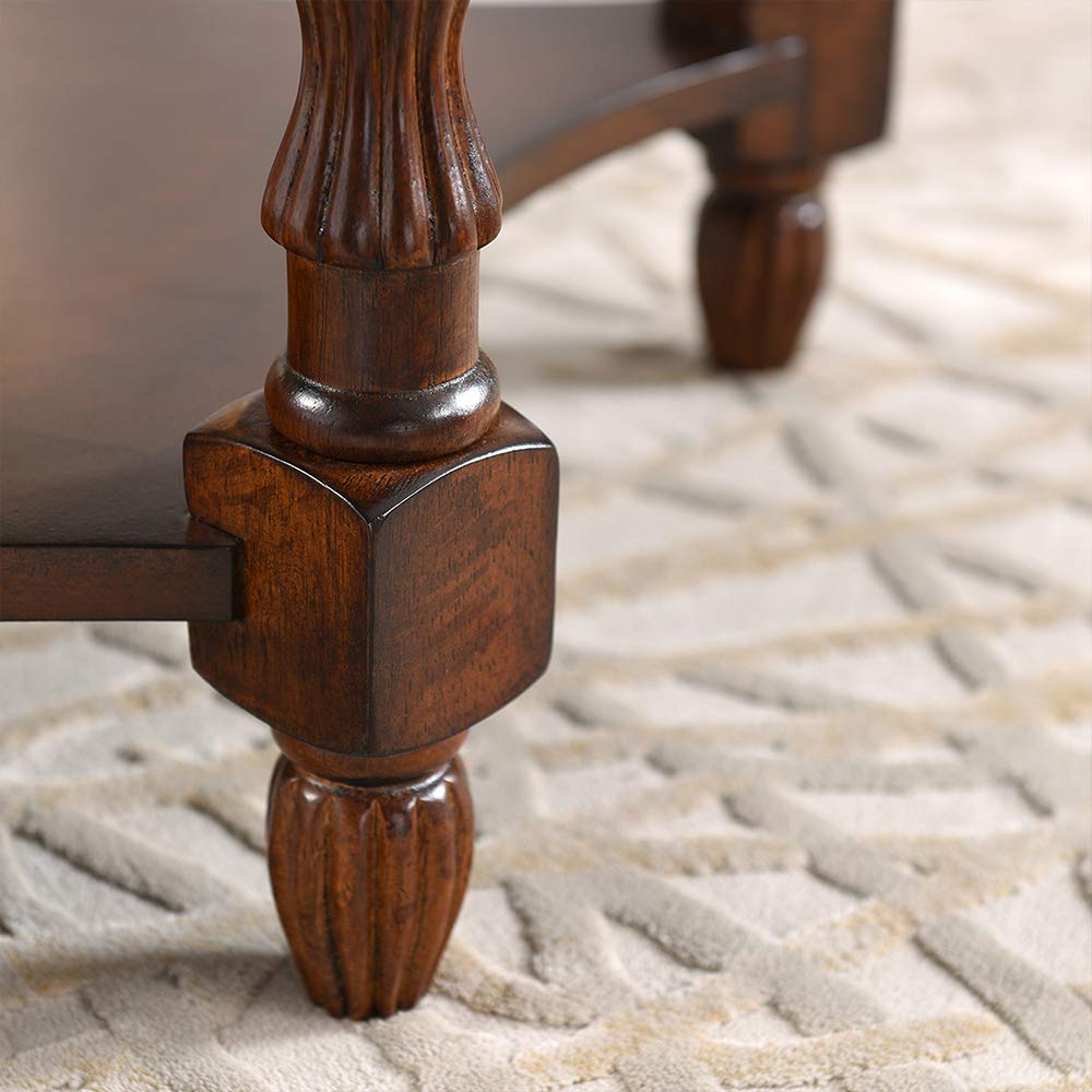 Wood Oval End Table with Glass Top G21186