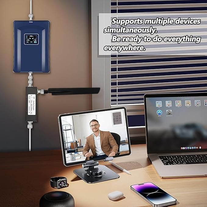 Cell Phone Signal Booster Up to 8000 Sq.Ft 5G 4G LTE Blue Y1277