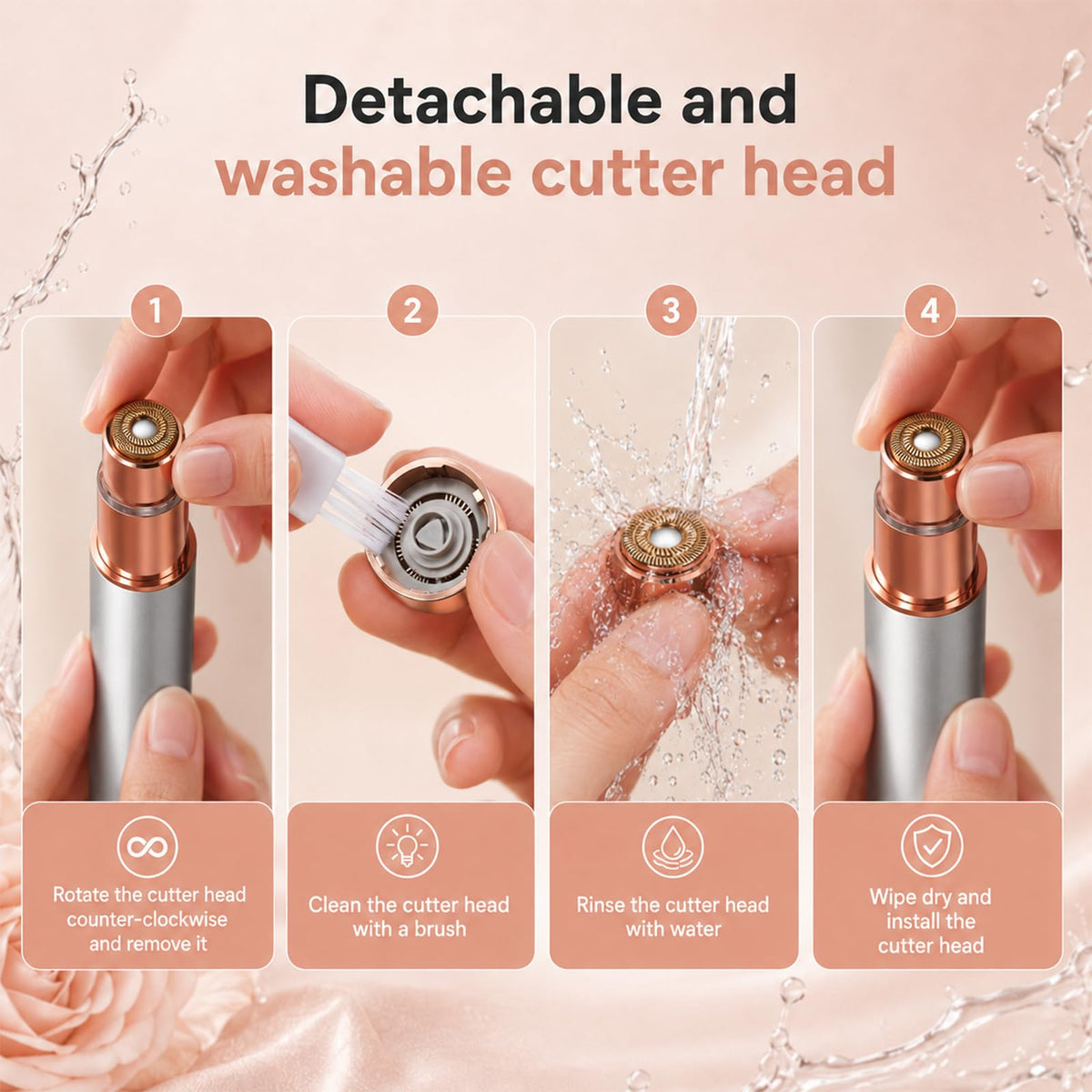 2-in-1 Electric Facial Hair Remover with LED Light B190141