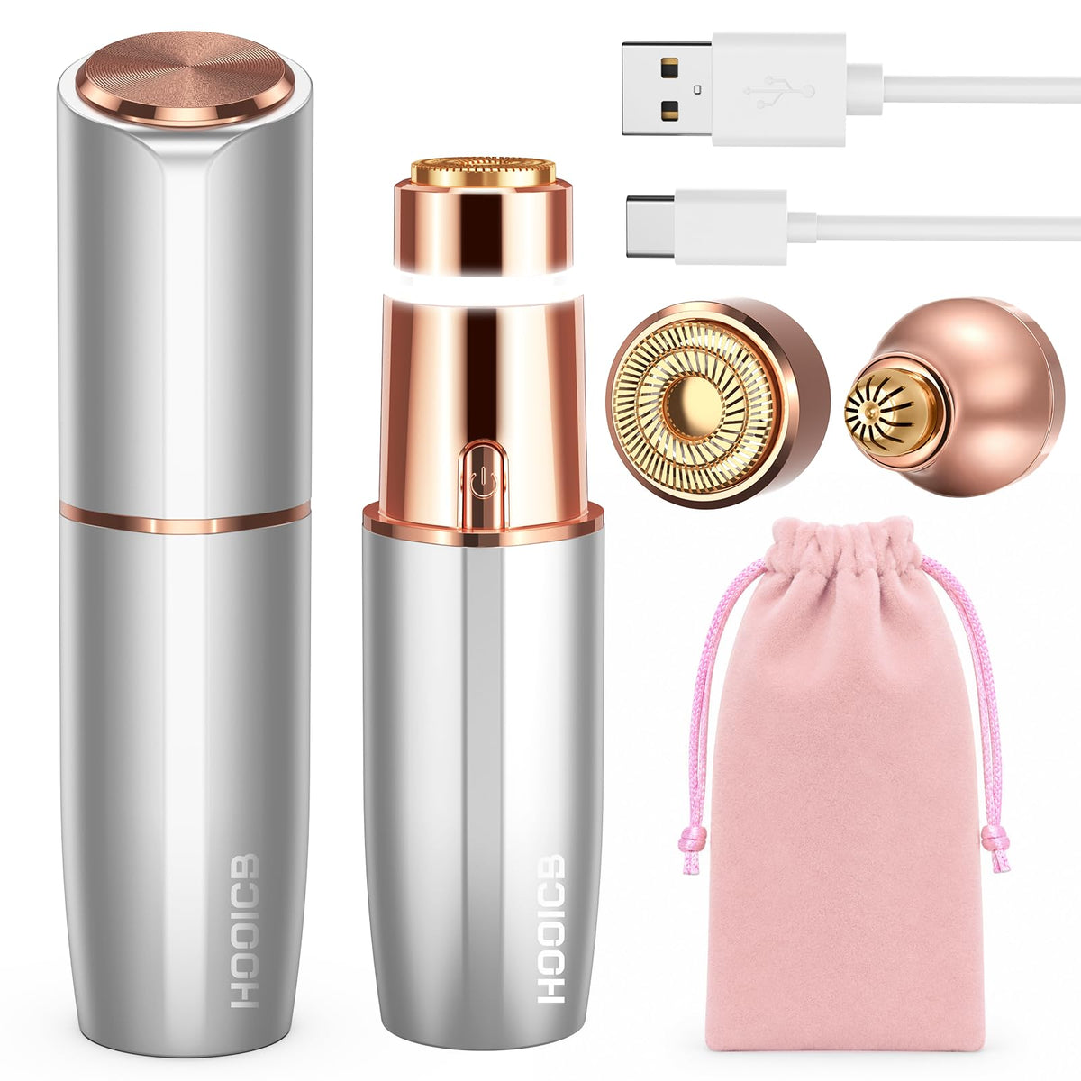 2-in-1 Electric Facial Hair Remover with LED Light B190141