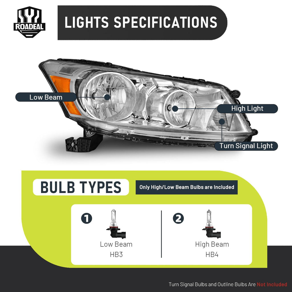 Headlights for 2008-2012 Honda Accord 4-Door Z494