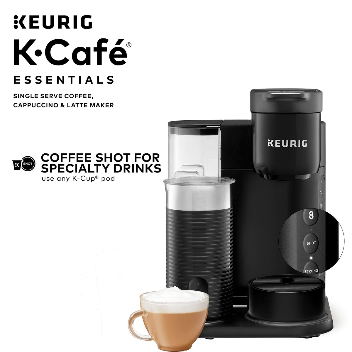 Single Serve Coffee, Latte and Cappuccino Maker, Black O260