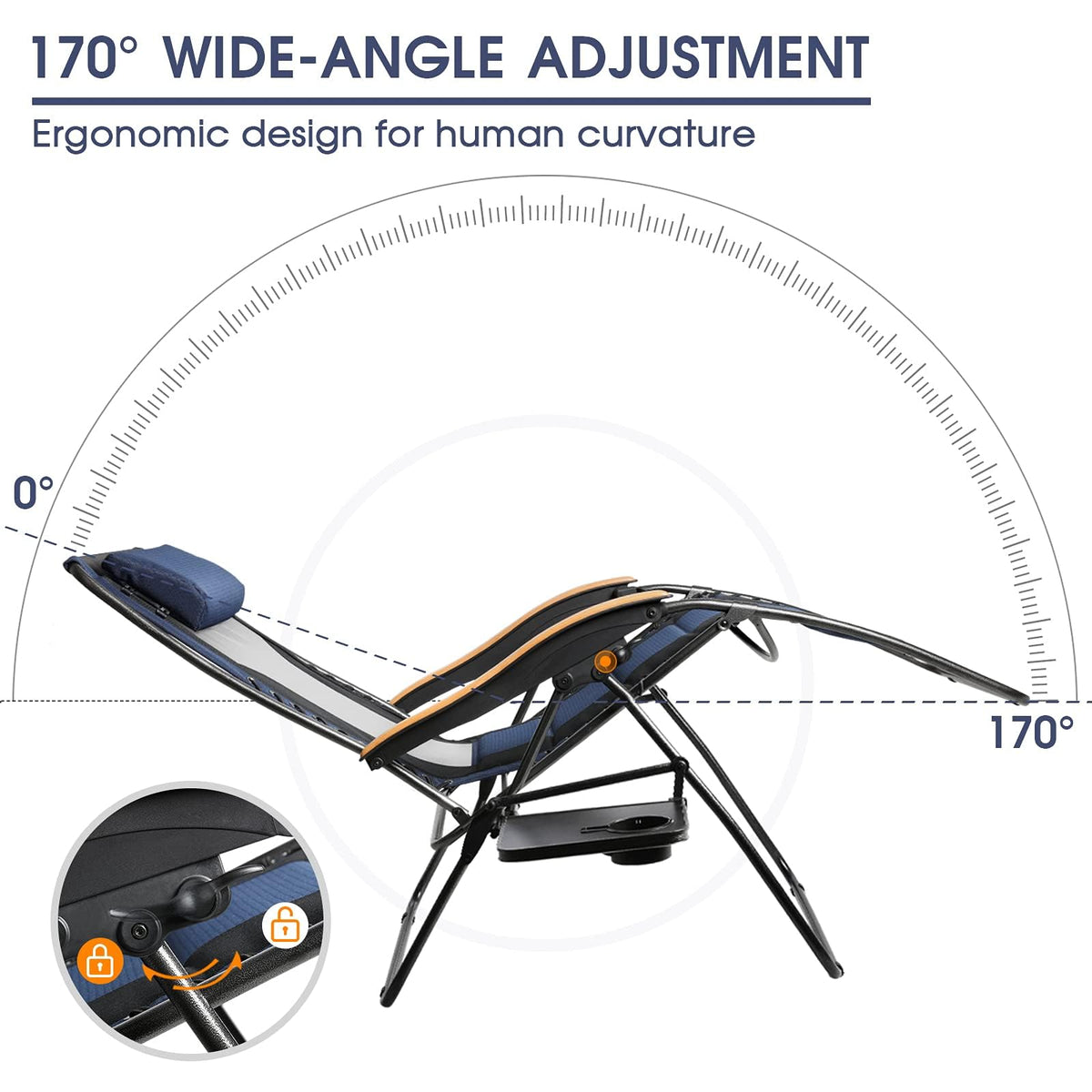 Oversized Mesh Zero Gravity Reclining Patio Chairs, 2 Pack M73893