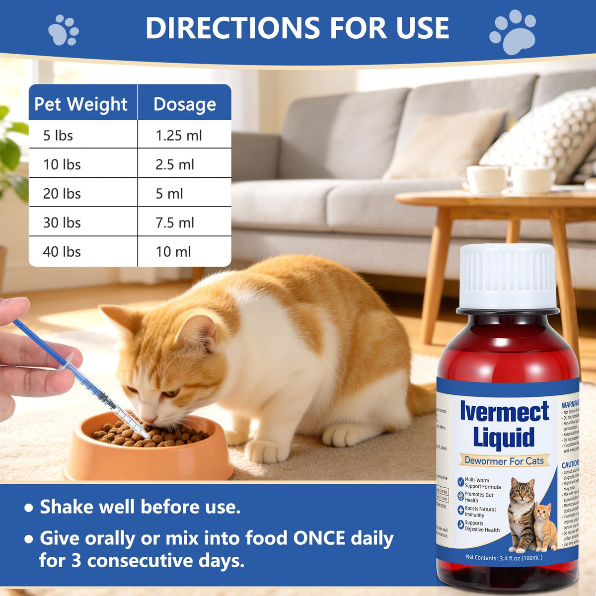 Broad Spectrum Cat Dewormer 100mL F8909