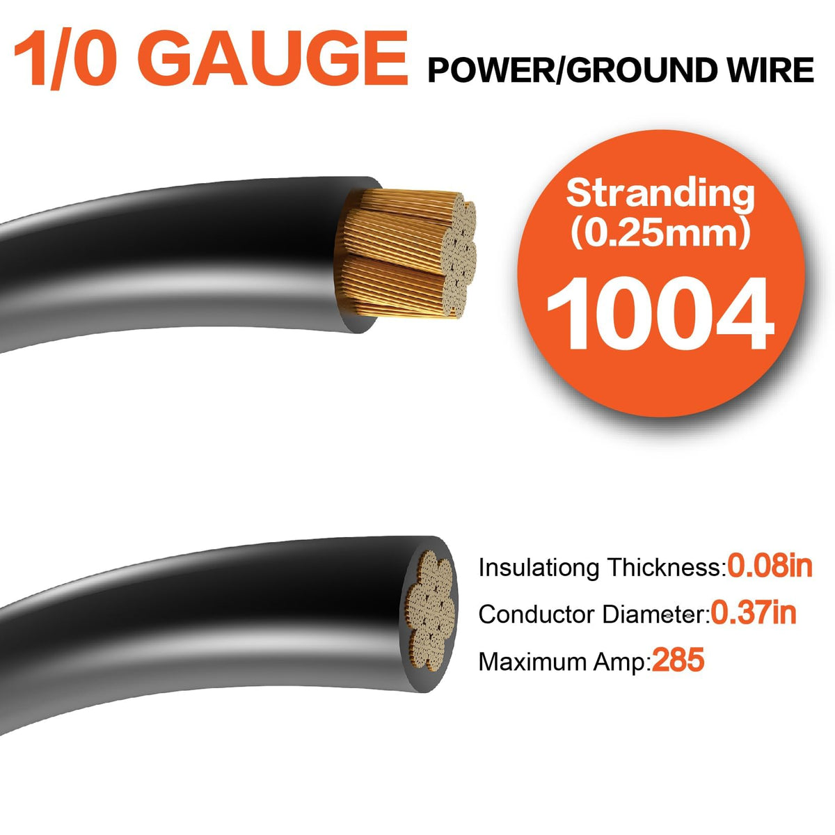 1/0 Gauge Battery Cable Kit 40ft Red/Black CCA Wire P348