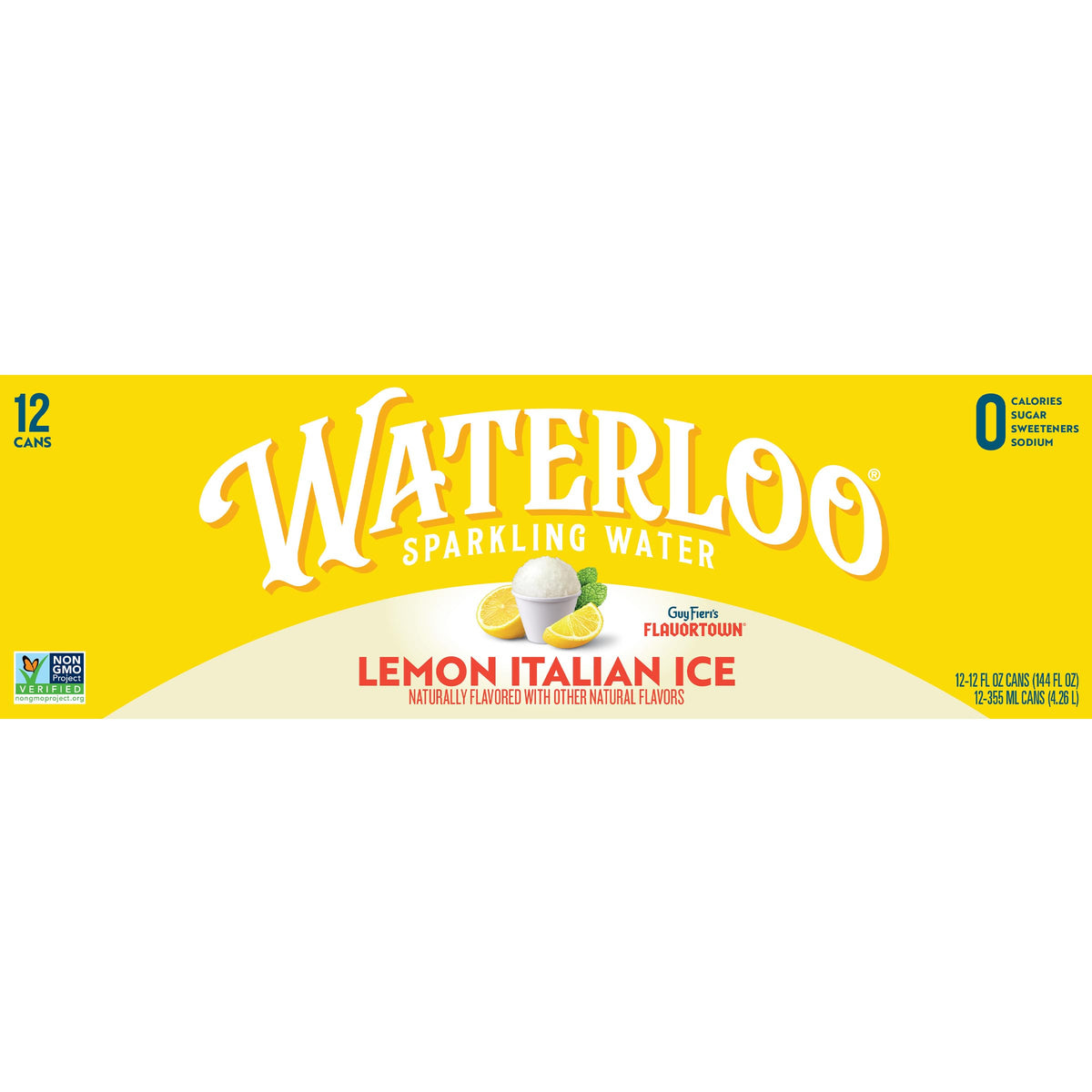 Lemon Italian Ice Sparkling Water 12 Fl Oz Cans Pack of 12 J818